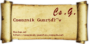 Csesznik Gusztáv névjegykártya